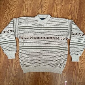 Vintage Expressions Men's Patterned Crewneck Sweater 100% Cotton